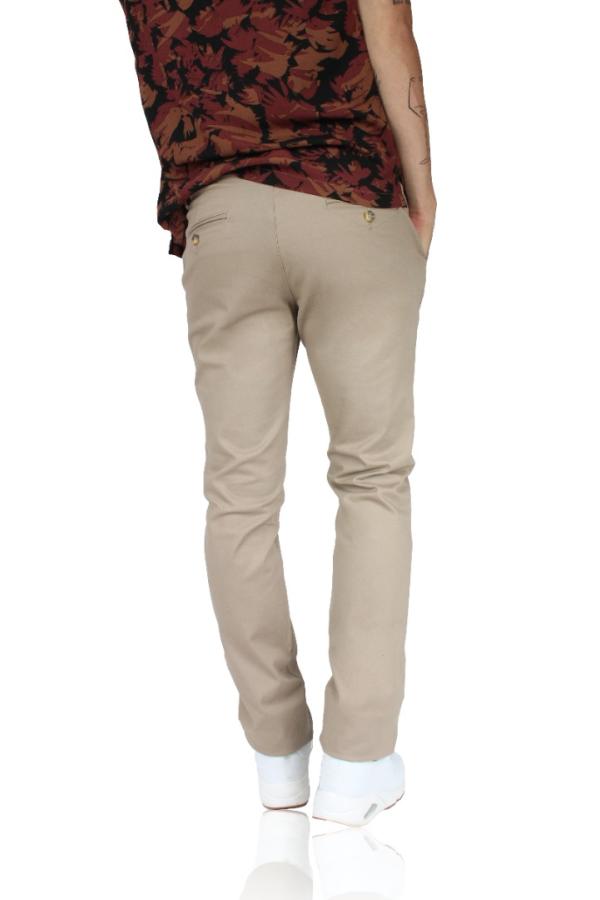 Pantalón de Vestir Stretch Color Caki Slim Fit Para Hombre